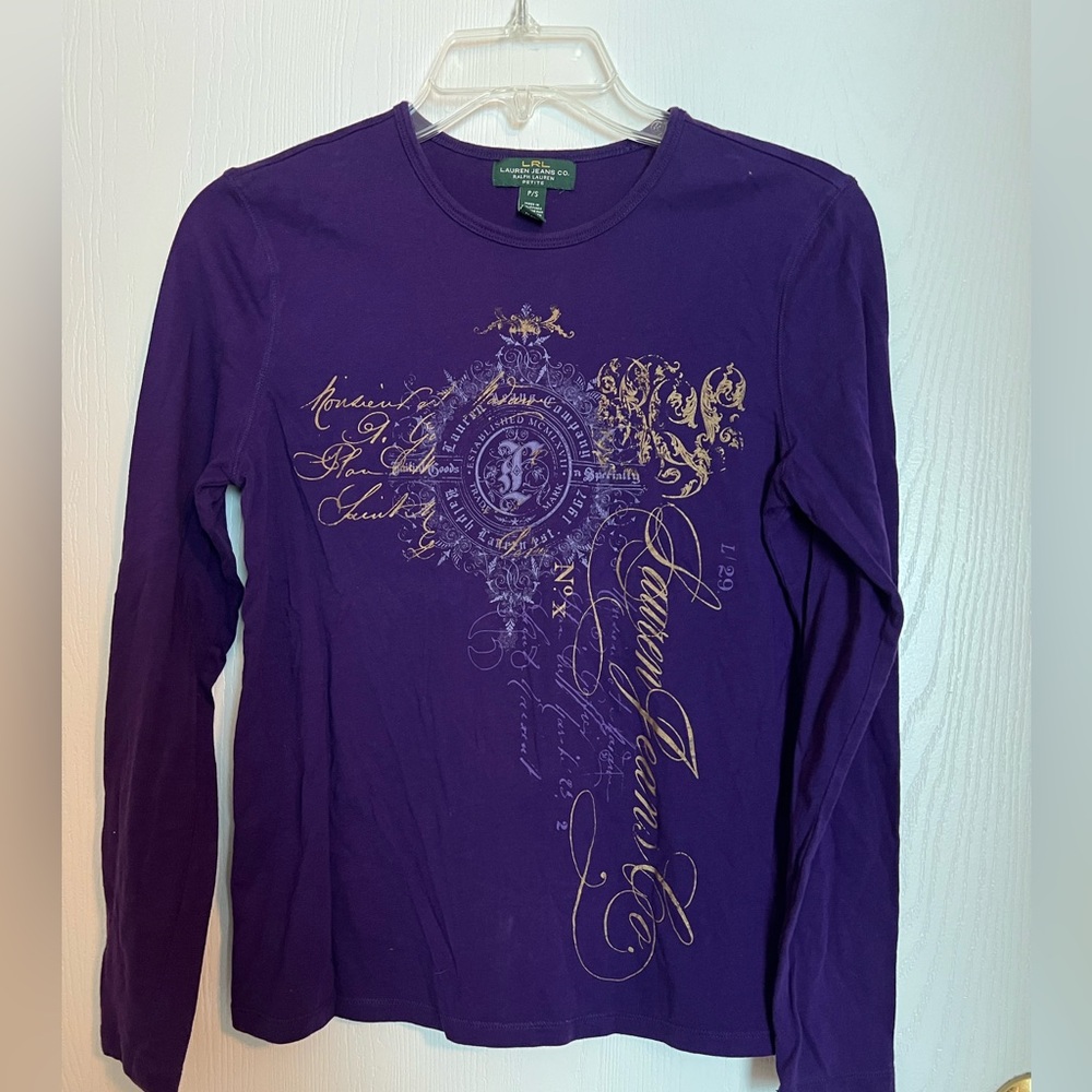 Lauren jeans company longsleeve graphic design T-shirt, 100% cotton P/S